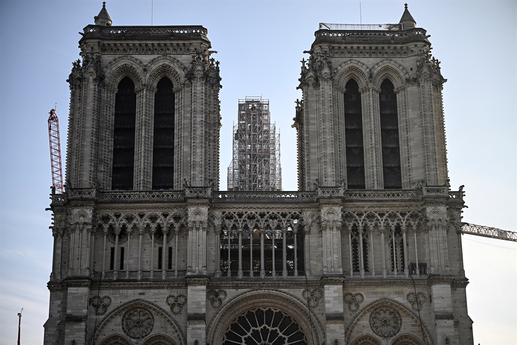 Notre-Dame de Paris Cathedral, on the Ile de la Cite in Paris, on 2 December 2023 during reconstruction work.