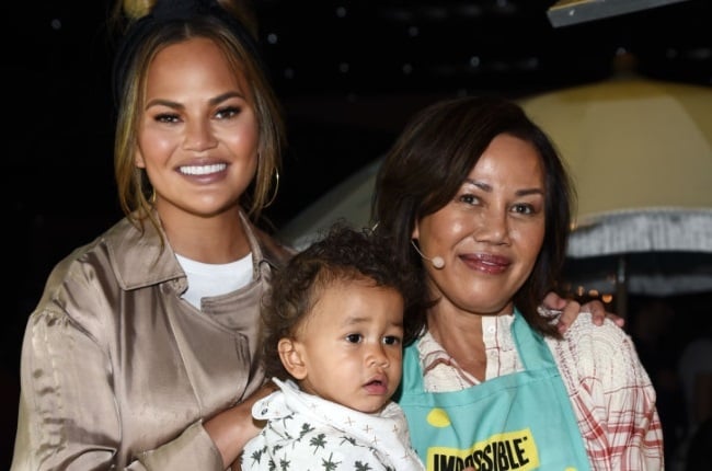 Chrissy Teigen with her mother, Pepper, and son, Miles. (PHOTO: Getty Images/Gallo Images) 