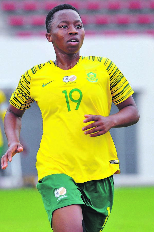 Banyana Banyana midfielder Kholosa Biyana quit her job at the hospital to pursue her football career. Photo byBackpagePix