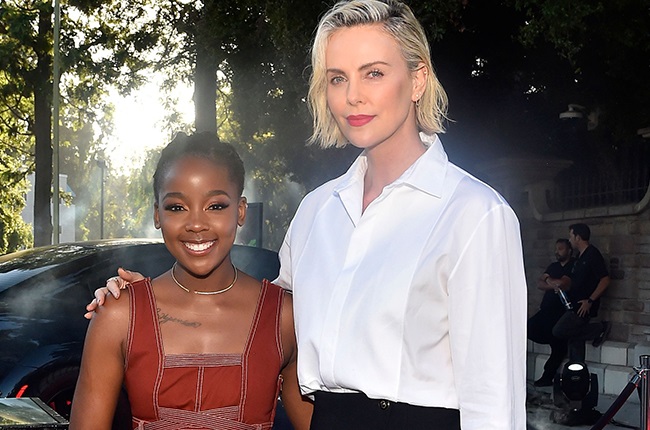 Thuso Mbedu and Charlize Theron.