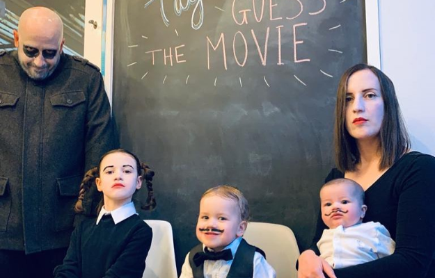 The Taylor family dressed up as the Adam's Family (Photo: Instagram/@guessthemovie8)