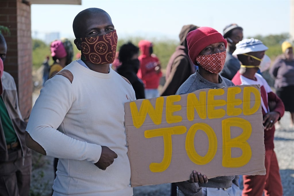 A jobs protest in the North West last month. (Photo by Gallo Images/Dino Lloyd)