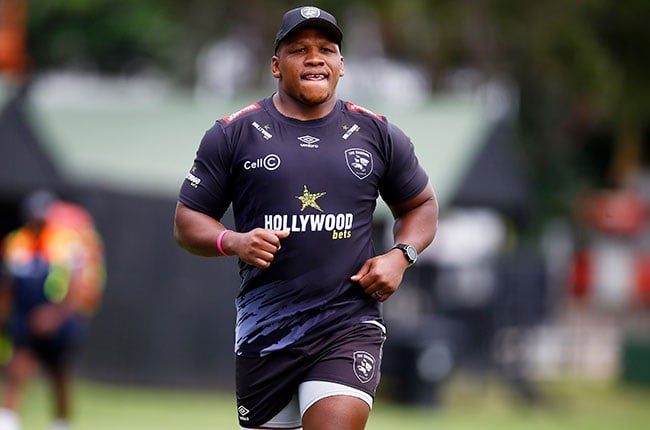 South African hooker Bongi Mbonambi at a training session for the Sharks. (Steve Haag Sports/Gallo Images)