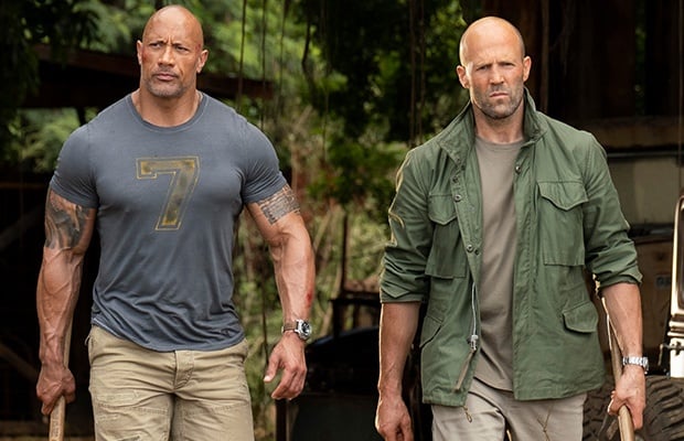 Dwayne Johnson and Jason Statham in 'Hobb & Shaw.' (Universal Pictures)