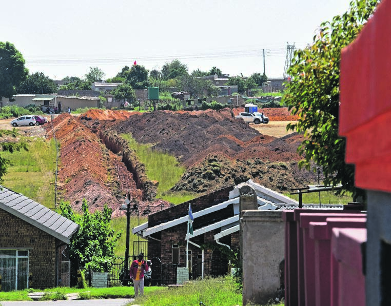 A new coal mine is under construction right next to residents’ homes in Well township in Emalahleni. Picture: Tebogo Letsie
