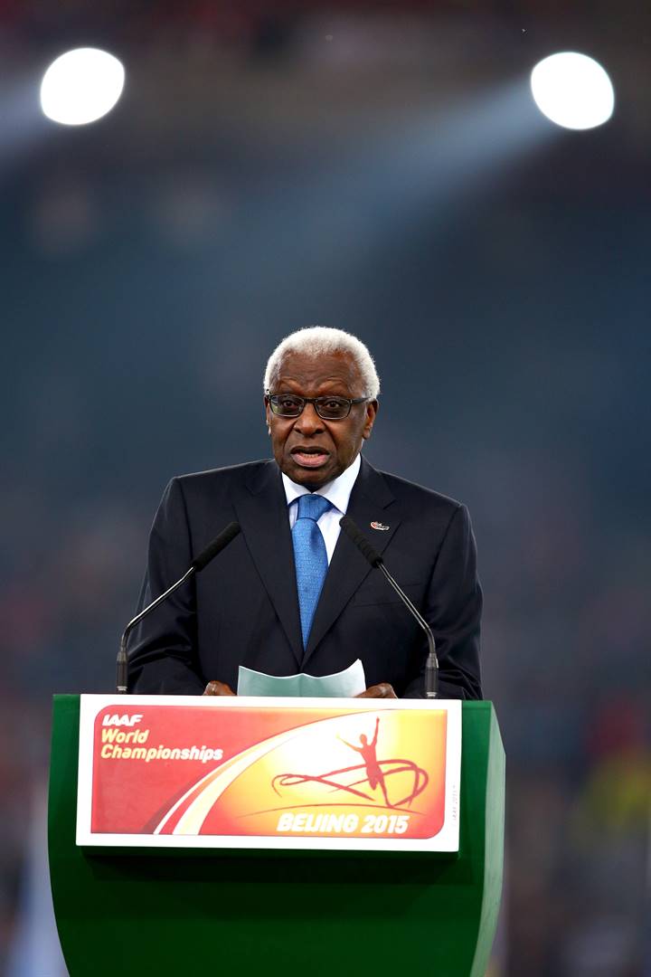 Lamine Diack in 2015, toe hy nog hoof van die Internasionale Vereniging van Atletiekfederasies (IAAF) was. Foto: Getty Images