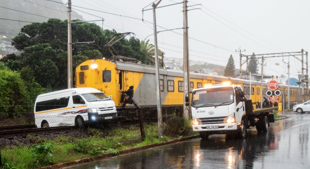 A Metrorail train and taxi collided at False Bay level crossing on 12 July 2021 in Cape Town.
