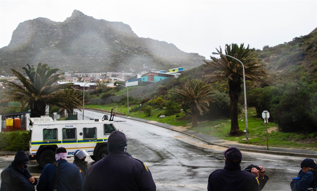 There has been a stand-off between police and resi