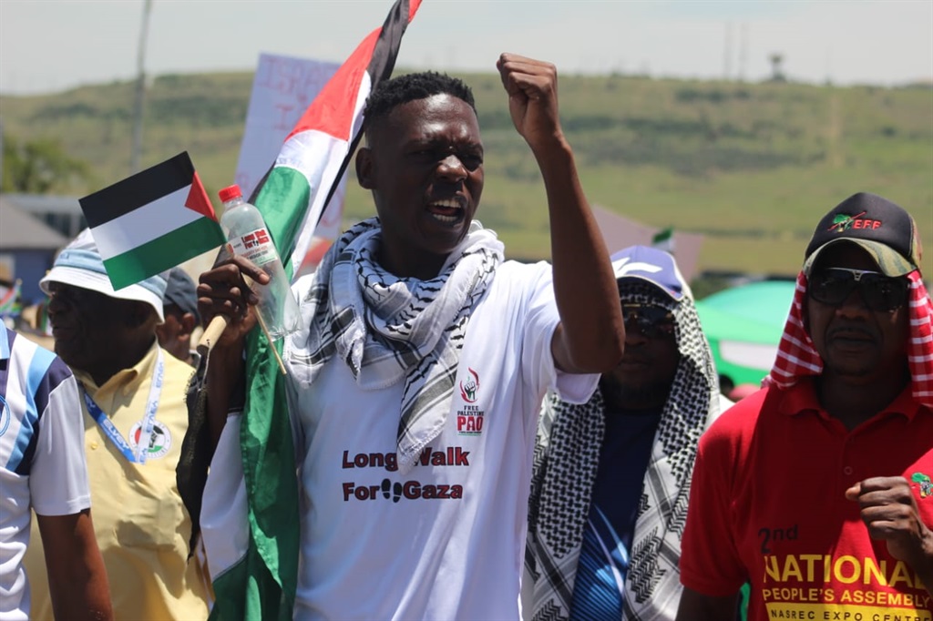 Itani Rasalanavho has embarked on a long walk for Gaza between Joburg and Durban. Photo by Joseph Mokoaledi