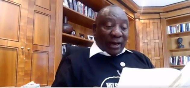 President Ramaphosa President engages with children in a book reading session for Mandela Day. (Screenshot via @PresidencyZA, Twitter)