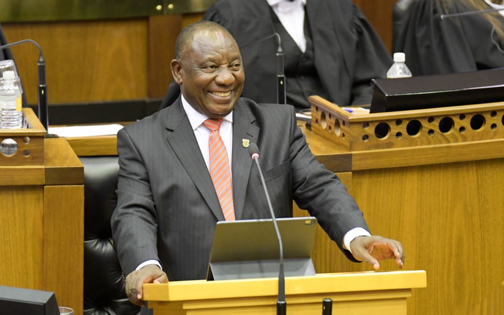 President Cyril Ramaphosa at the State of the Nation Address on February 13, 2020 in Cape Town. 