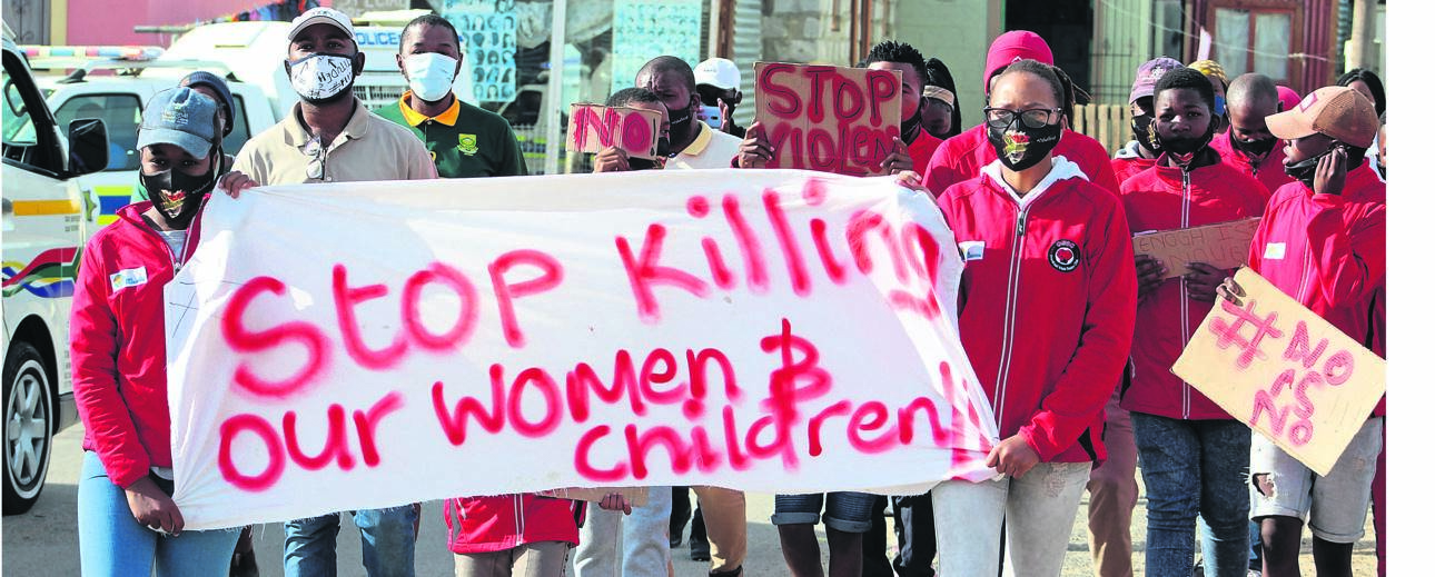 Young men and women led a march against gender-based violence. (Mgcineni Joel Williams)