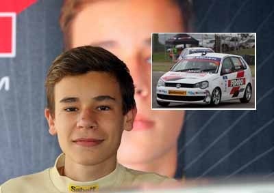 <b>SHELDON SETS A RECORD:</b> Sheldon van der Linde, younger brother of VW Scirocco Cup R champion Kelvin, has at 14 become the youngest driver to win an SA Saloon Car race - a VW Cup round at Port Elizabeth. <i>Image: Steve Wicks / Motorpress</i>