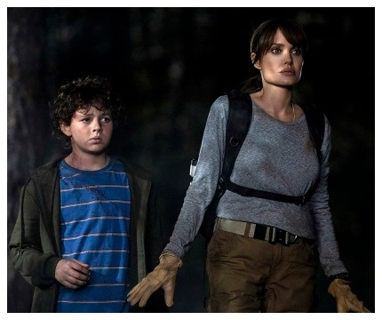 Connor (Finn Little) and Hannah (Angelina Jolie) must evade ­assassins and a 
forest fire in Those Who Wish Me Dead. (PHOTO: Warner Bros. Pictures)