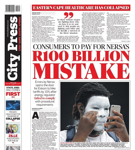 What S In City Press Consumers To Pay For Nersa S R100bn Mistake State Jobs Anc Cadres Come First No More Money For Covid 19 Citypress