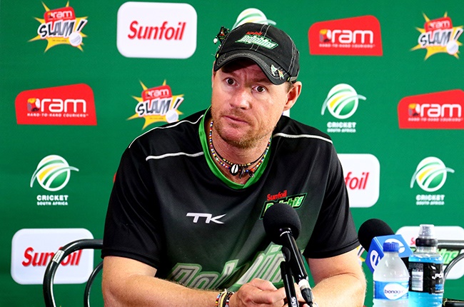 Lance Klusener at Kingsmead on 8 December 2015 when he was Dolphins coach. 