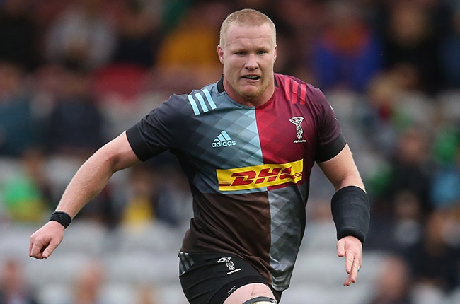 Renaldo Bothma in action for Harlequins during the Premiership Rugby match against Gloucester at Twickenham Stoop in London on 5 October 2019.