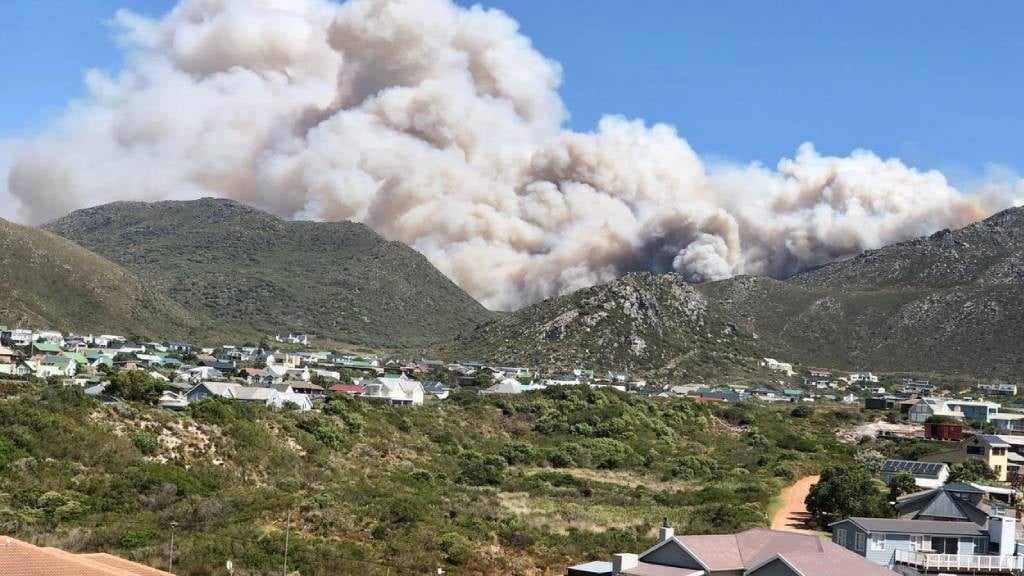 Pringle Bay residents have been evacuated as the f