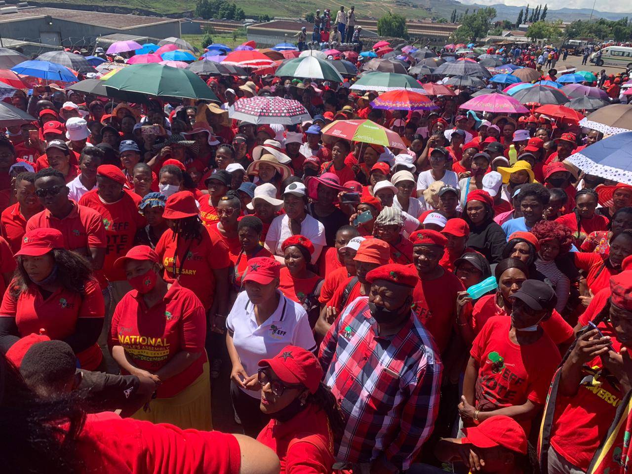 Die EFF se arbeidspan Donderdag in Phuthaditjhaba (voorheen QwaQwa) in die Vrystaat. Foto: Hlengiwe Mkhaliphi
