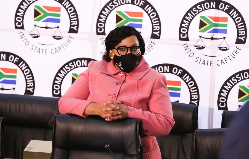 Former minister Nomvula Mokonyane at a previous state capture hearing.