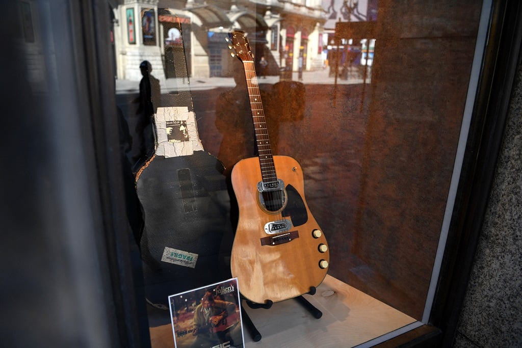 The guitar used by musician Kurt Cobain during Nir