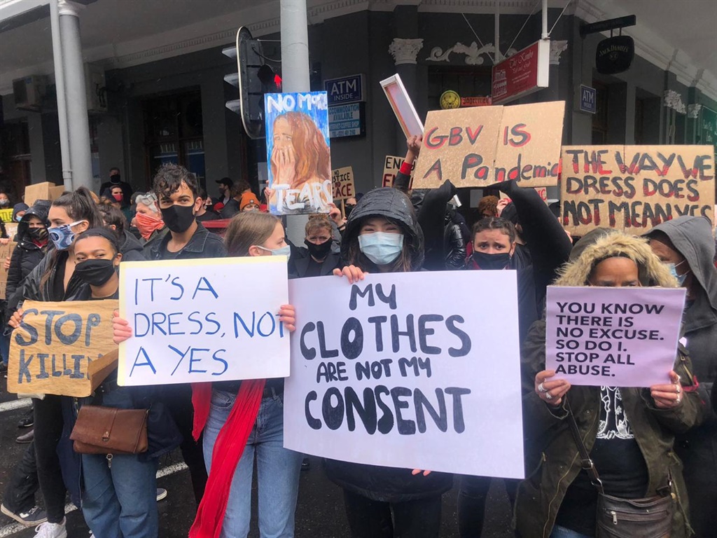 Anti-GBV picket near Parliament (Supplied by Pearlie Joubert)