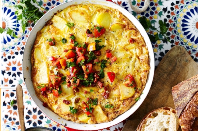 Spanish tortilla with chorizo salsa | You