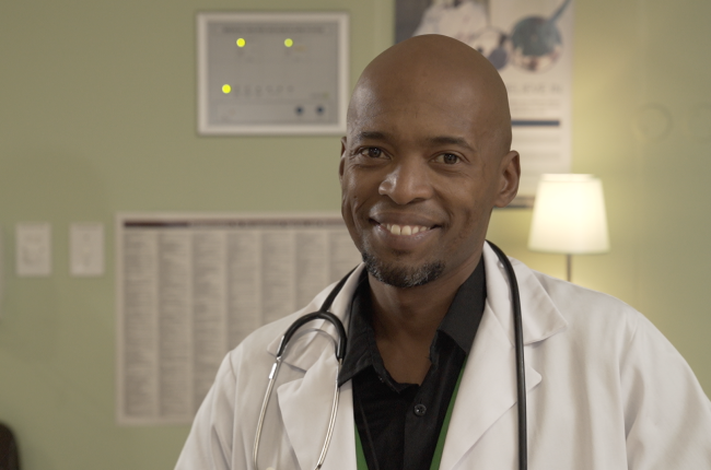 Kabelo Moalusi who potrays the character of Doctor Kgopotso Moabe