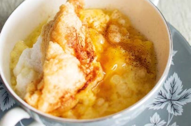 Old-time baked sago pudding