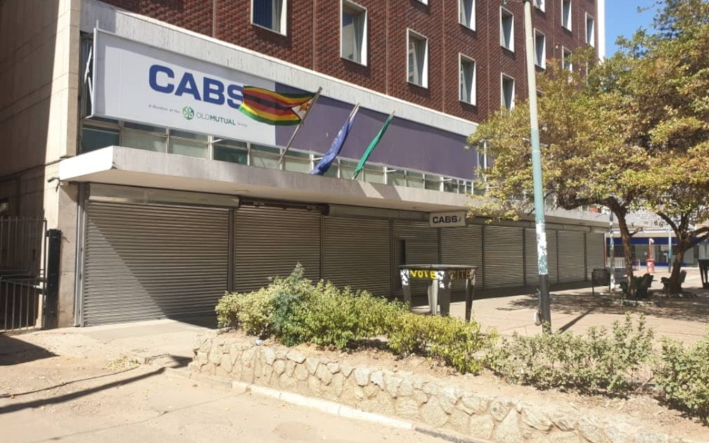 Old Mutual-owned building society CABS was closed on Friday as people stayed home on Friday amid a heavy police presence. (Photo: Crecey Kuyedzwa/ Fin24)