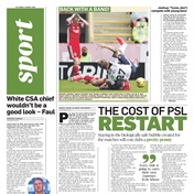 What’s in City Press Sport: The cost of PSL restart; Hunt for Ke Yona’s R7m prize kick-starts campaign