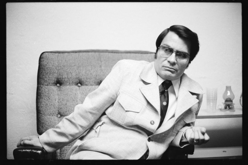 Portrait of American cult leader and founder of the Peoples Temple (formally known as the Peoples Temple of the Disciples of Christ) Jim Jones in 1976. He coerced his followers to commit suicide. 