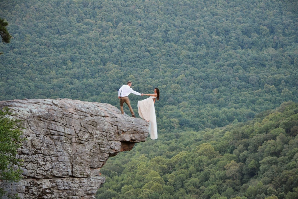 marriage, wedding photoshoot, cliff