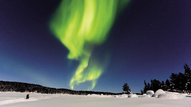 Christien was bevoorreg om die aurora borealis reeds op hulle eerste uitstappie van die Yshotel in Jukkasjärvi in die noorde van Swede af te sien. 