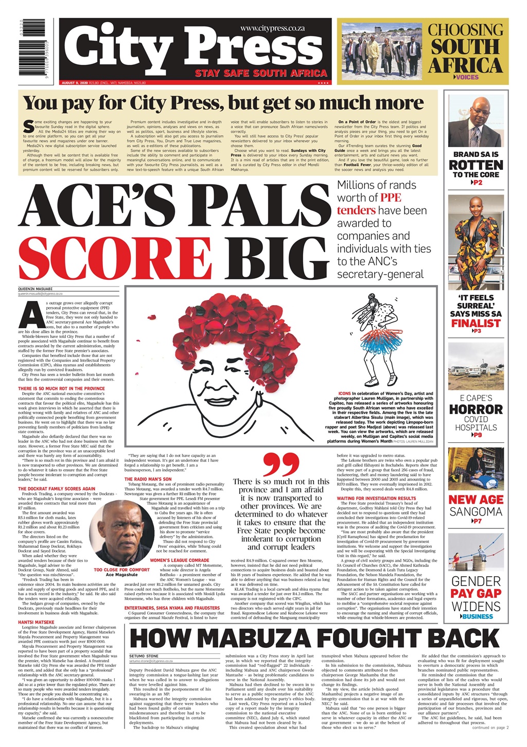 What S In City Press Ace S Pals Score Big How Mabuza Fought Back Brand Sa Is Rotten To The Core Citypress