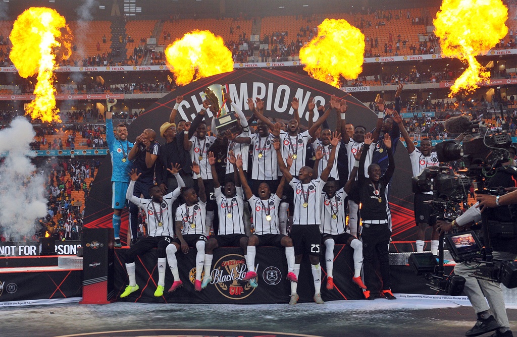 Orlando Pirates celebrates after winning the 2019 Carling Black Label Cup.