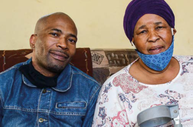 Sibusiso Bulose and his mother, Lindiwe Bulose  who is still traumatised by the son's wrongful arrest.
