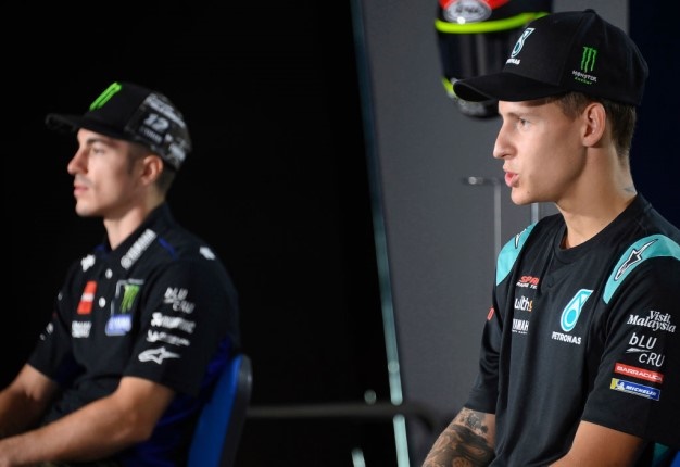 Fabio Quartararo of France and Petronas Yamaha SRT speaks during the press conference at the end of the qualifying practice during the MotoGP of Andalucia - 