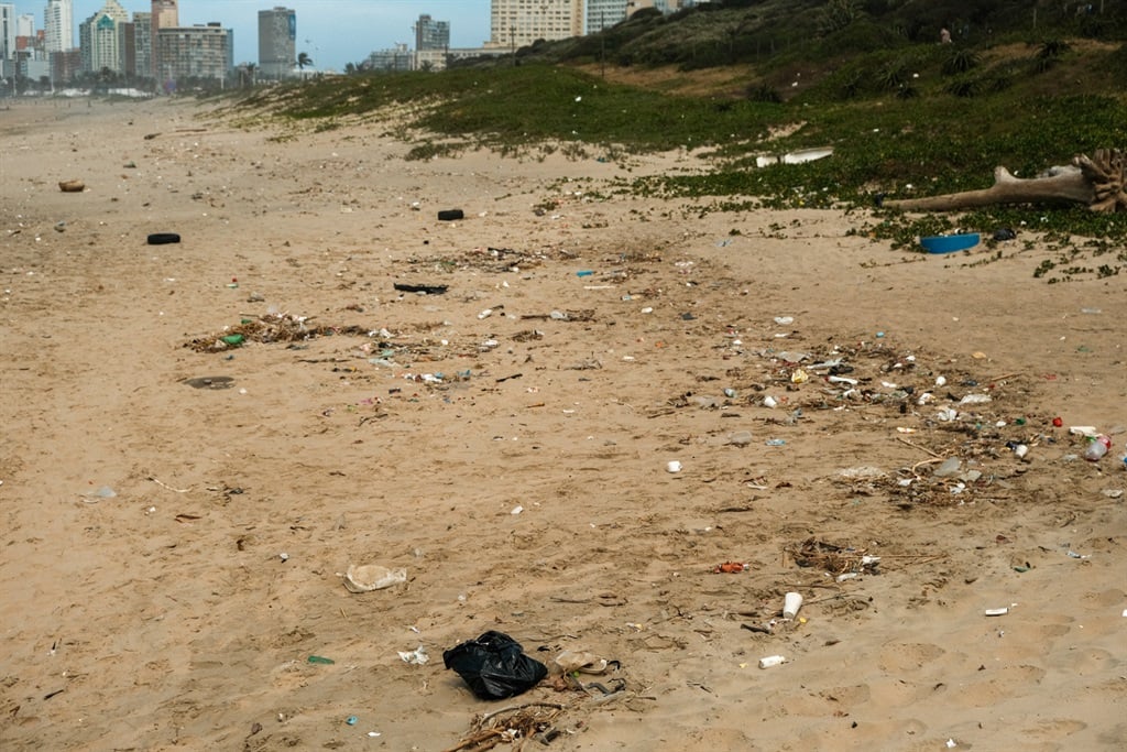 Durban beach litter