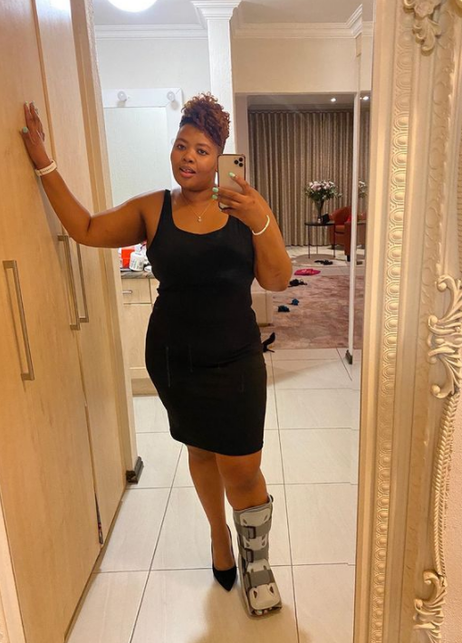 Anele Mdoda said Cassper Nyovest's sneaker saved her from a car accident. 