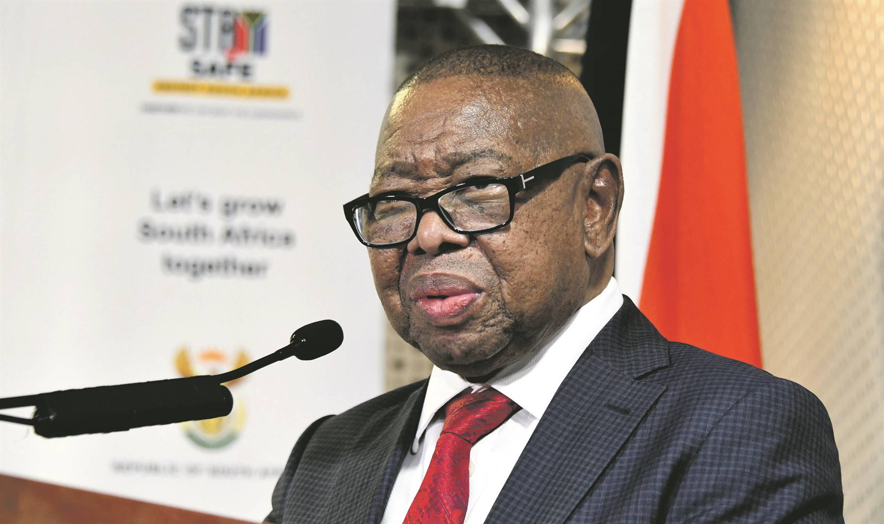 Higher Education Minister Blade Nzimande briefs the media yesterday on Covid-19 alert level 2 measures.                                Photo by Kopano Tlape/GCIS