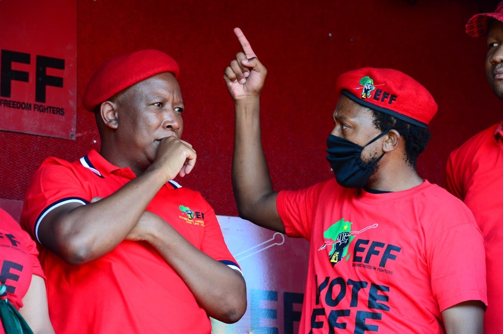 EFF President Julius Malema and EFF MP Mbuyiseni Ndlozi. Photo: Morapedi Mashashe