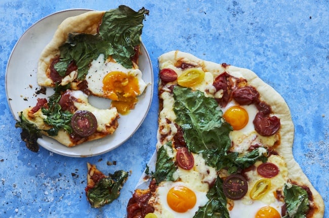 Budget-friendly egg and tomato pizza. (PHOTO: Jacques Stander)