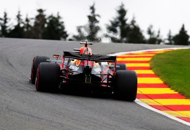 Max Verstappen of the Netherlands driving the (33) Aston Martin Red Bull Racing RB16 on track during practice for the F1 Grand Prix of Belgium. Image:Francois Lenoir / Getty Images