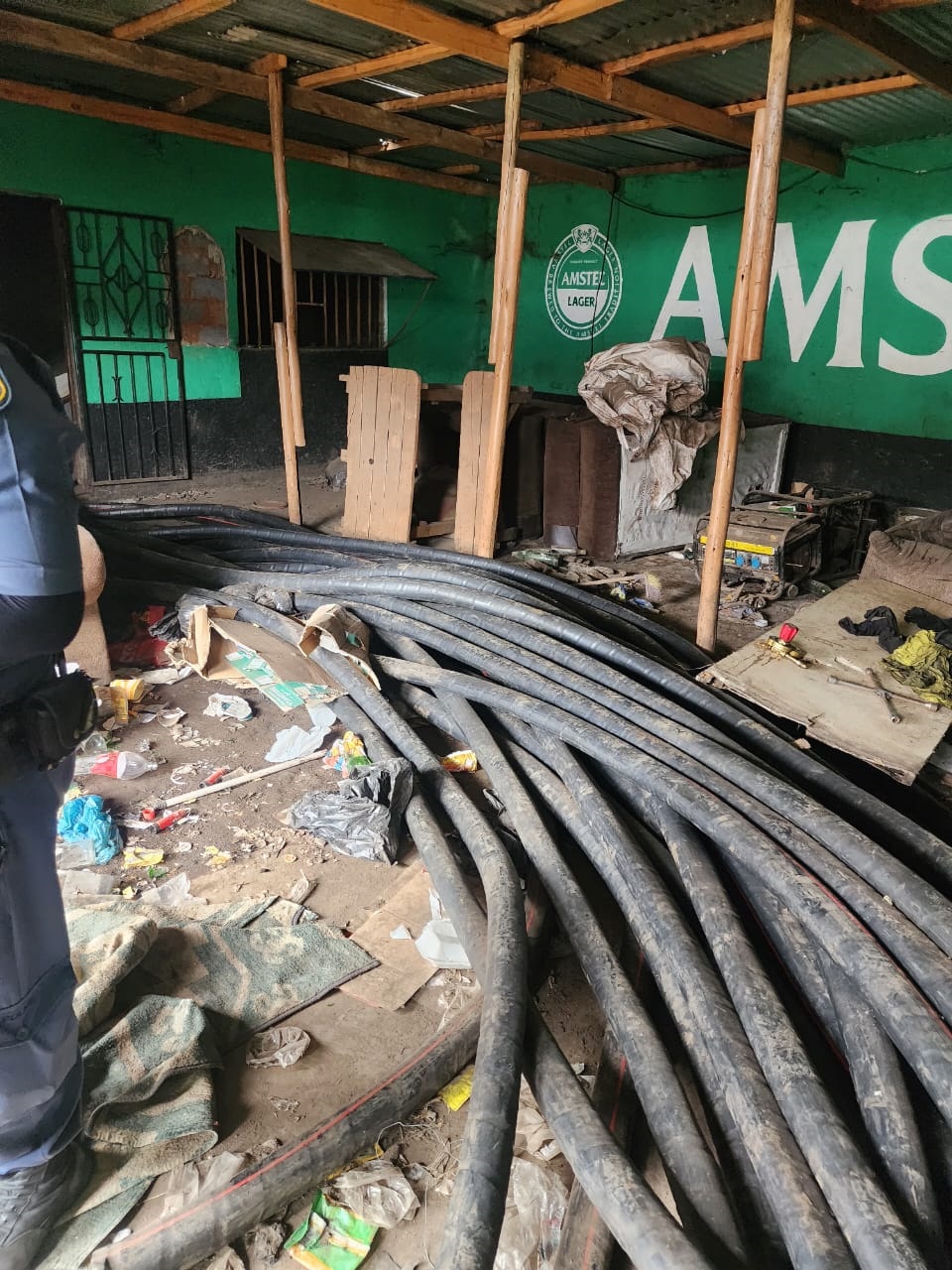 The copper cables that were confiscated by police in Alberton.