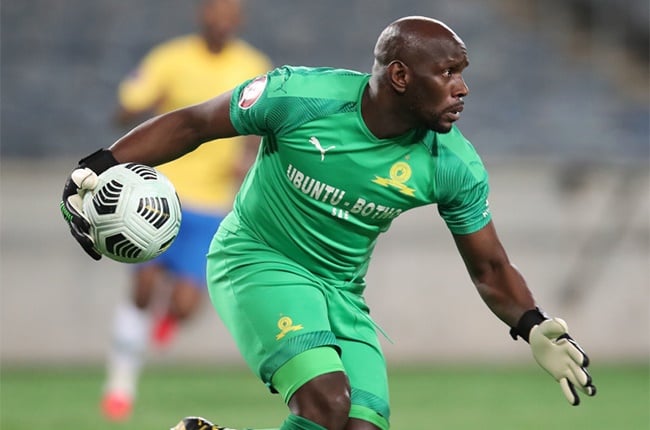 Kennedy Mweene of Mamelodi Sundowns during the Absa Premiership 2019/20 match between Kaizer Chiefs and Mamelodi Sundowns at the Orlando Stadium, Soweto on the 27 August.