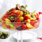 Tomato, basil and pine nut salad