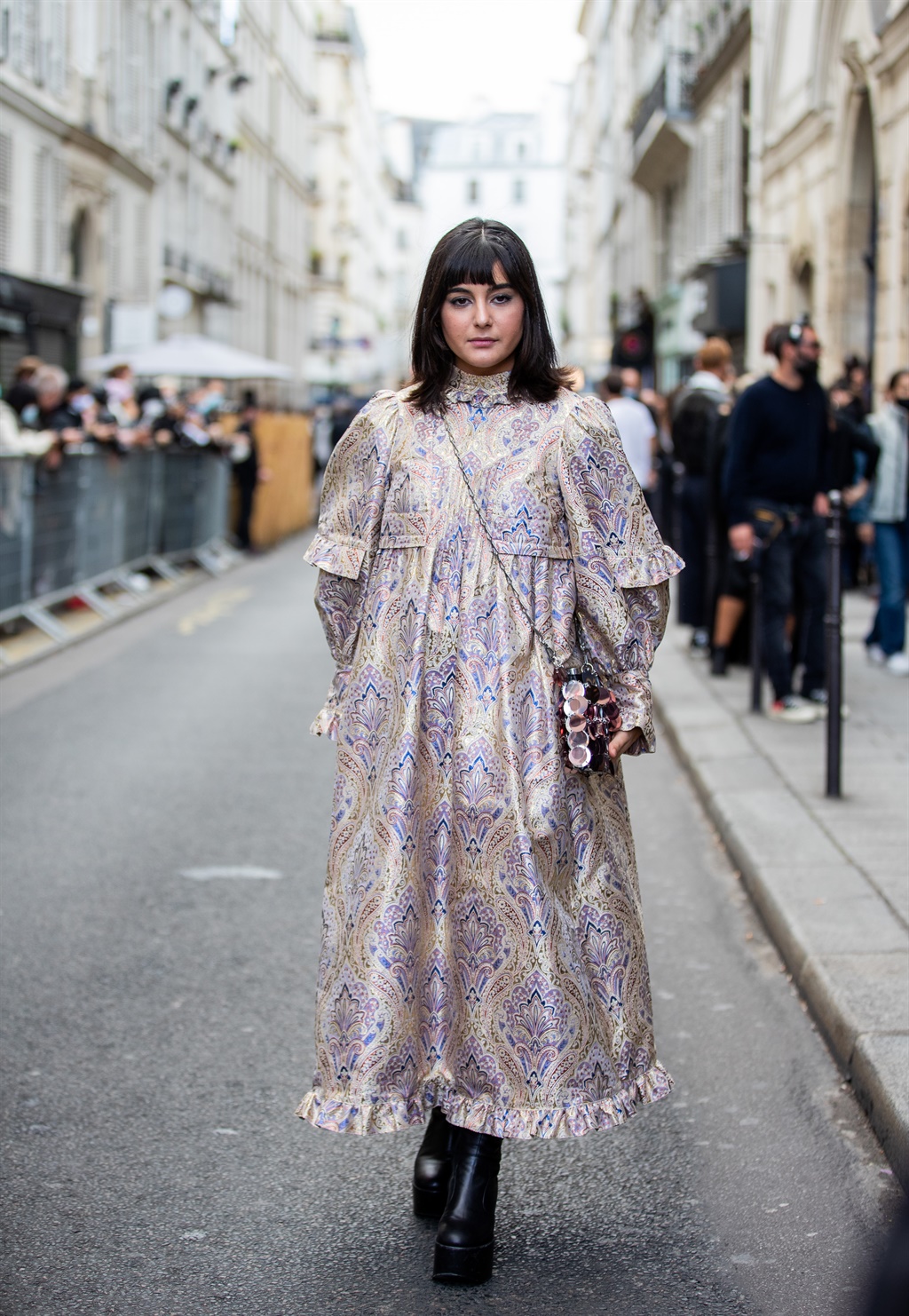PARIS, FRANCE - OCTOBER 04: Maria Bernad seen wear