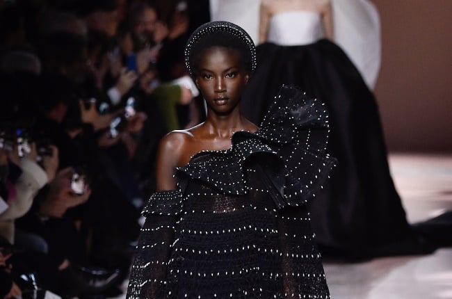 Brooklyn-based model Anok Yai says numbers backstage have dwindled. Here, she walks the runway during the Givenchy Haute Couture Spring/Summer 2020 show at Paris Fashion Week in January, 2020. (Photo by Peter White/Getty Images)