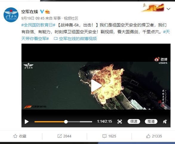 Chinese propaganda video shows bombers attacking what looks like Guam